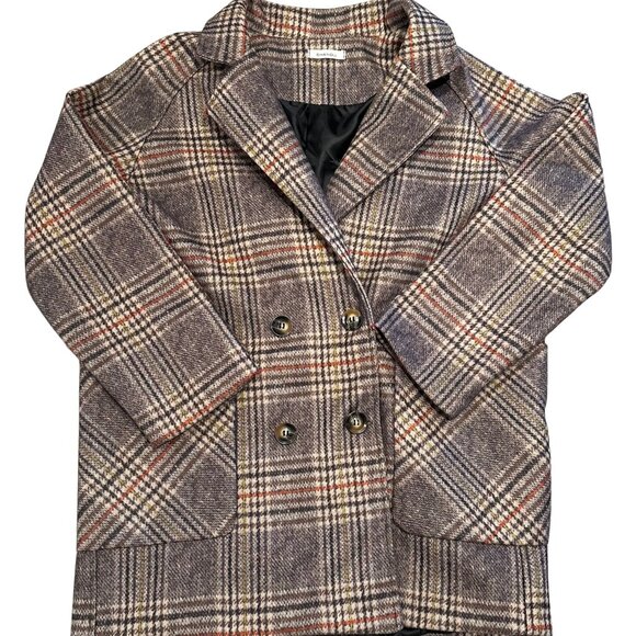 Plaid Double-Breasted Woman’s Blazer/Overcoat - Picture 1 of 6